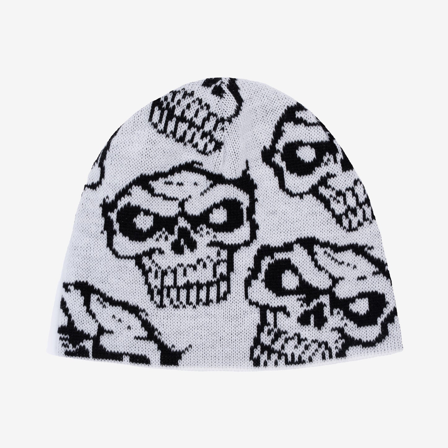SKULL WHITE BEANIE