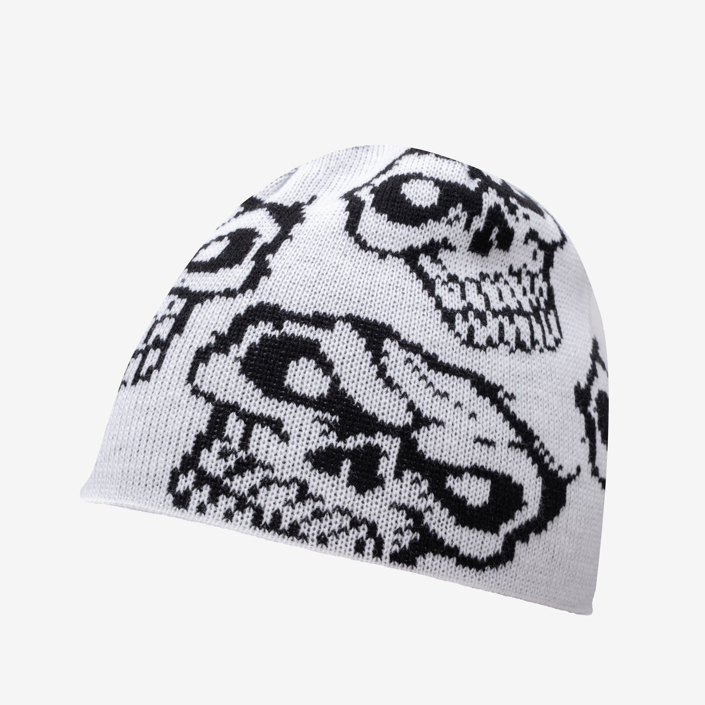 SKULL WHITE BEANIE