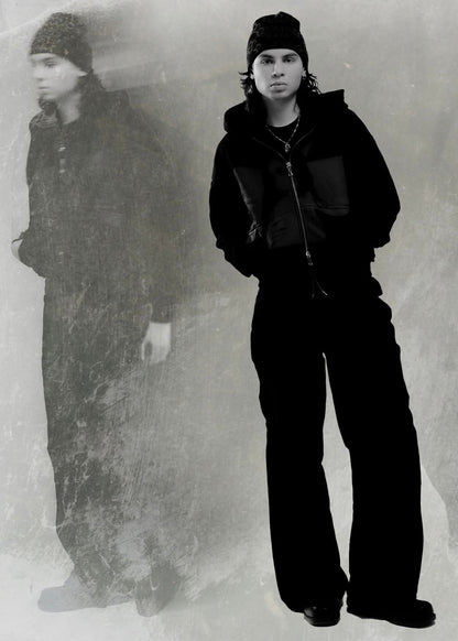 CROSS ZIP HOODIE GREY