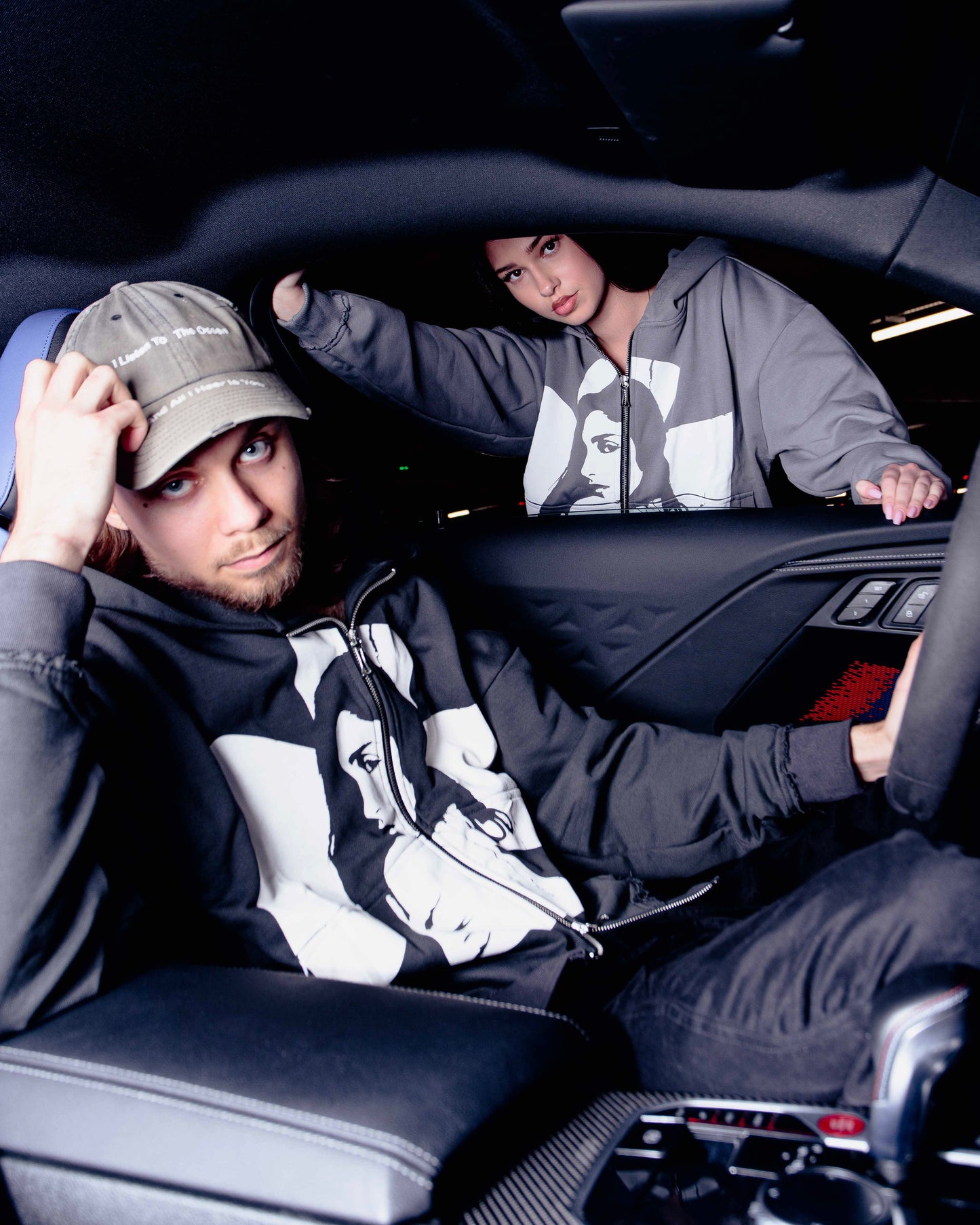 Cross Zip Hoodie Grey