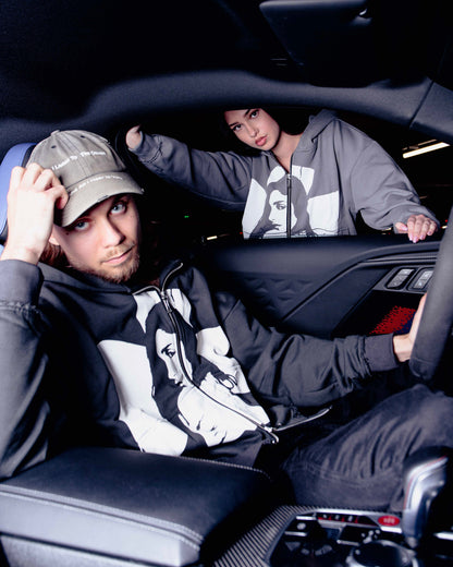 Cross Zip Hoodie Grey