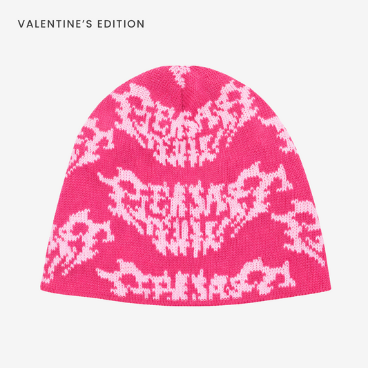 METAL LOGO MAGENTA BEANIE