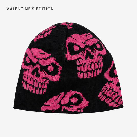 SKULL MAGENTA BEANIE