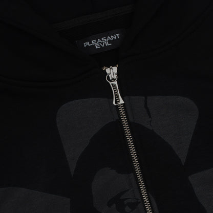 CROSS ZIP HOODIE GREY