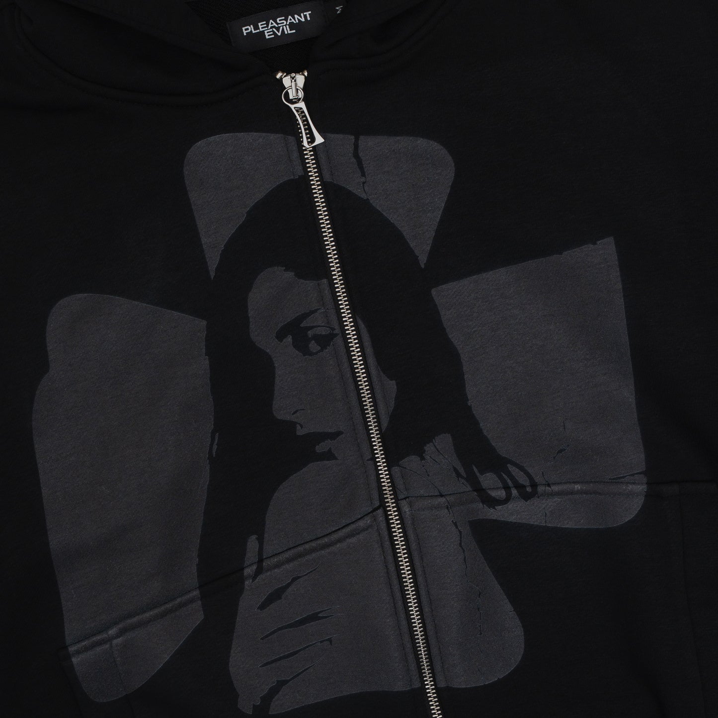 CROSS ZIP HOODIE GREY