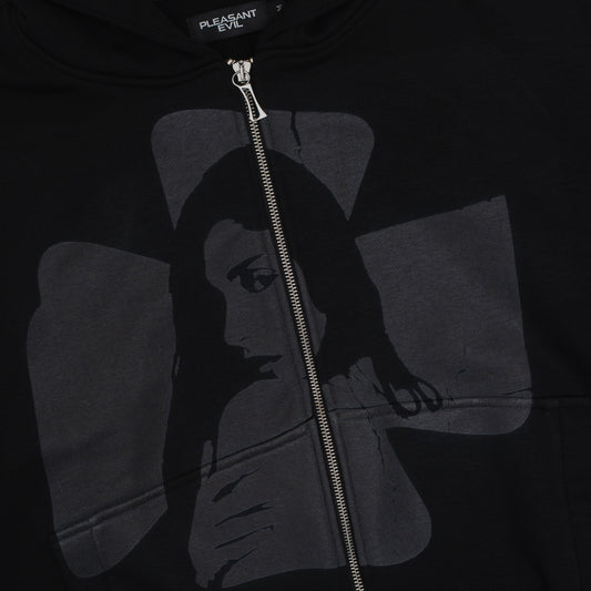 CROSS ZIP HOODIE GREY