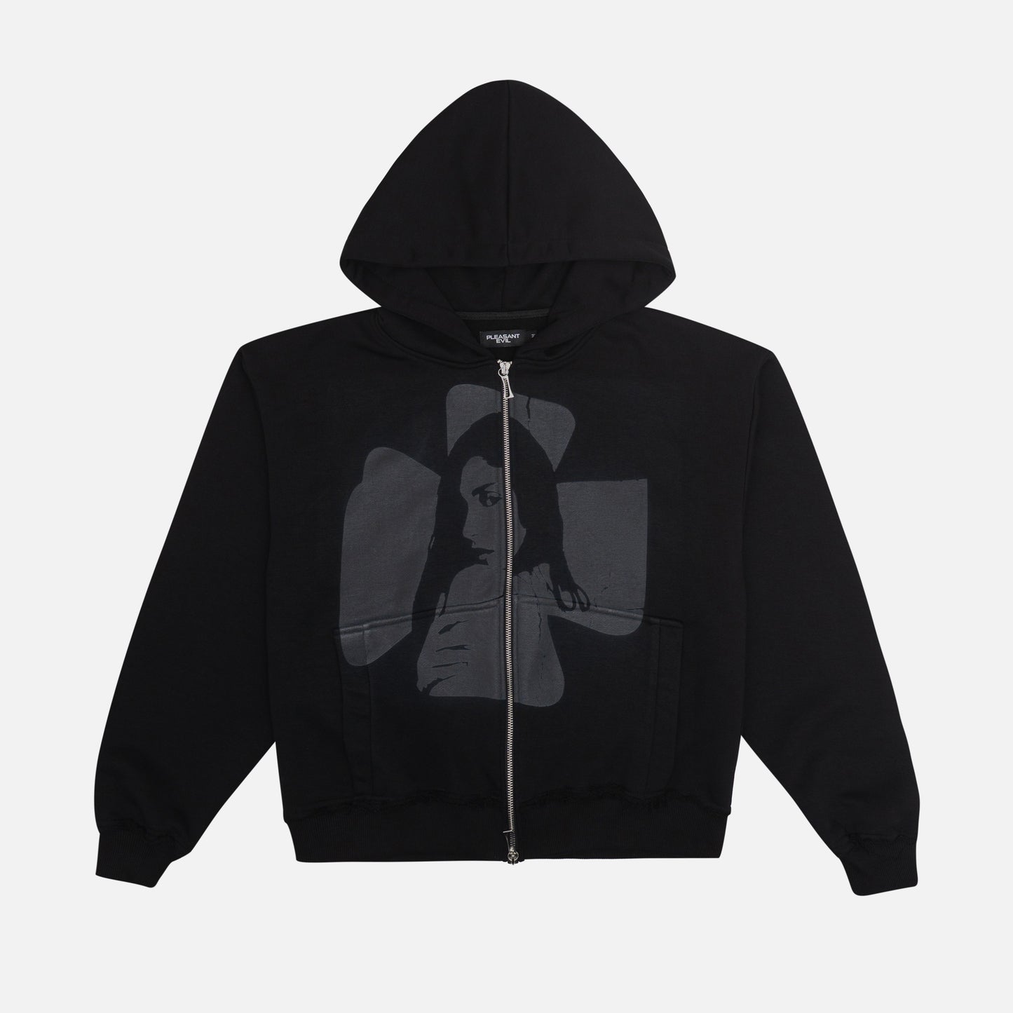 CROSS ZIP HOODIE GREY