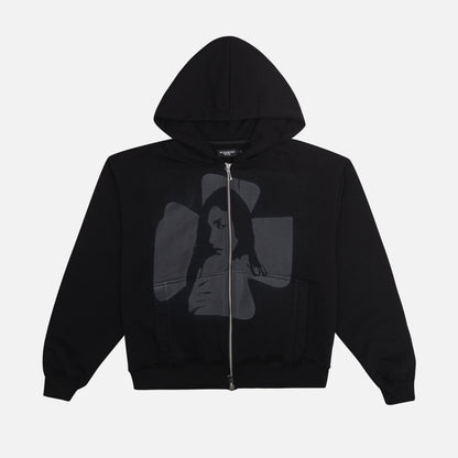 CROSS ZIP HOODIE GREY