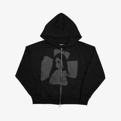Cross Zip Hoodie Grey