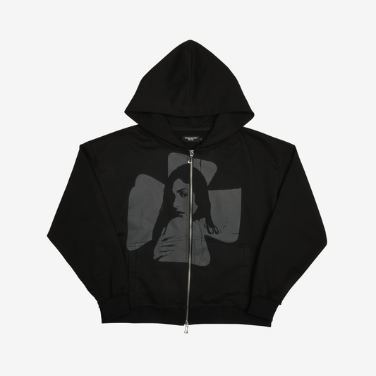 Cross Zip Hoodie Grey