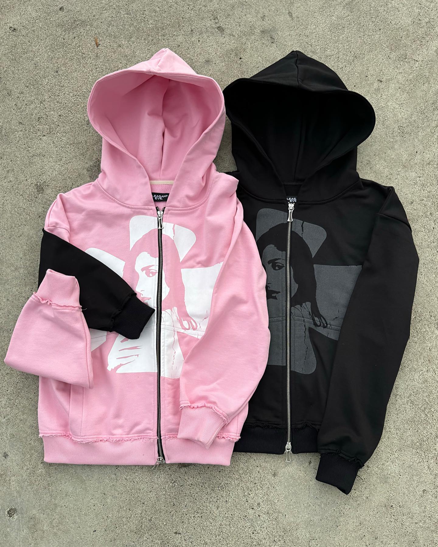 CROSS ZIP HOODIE CANDY PINK