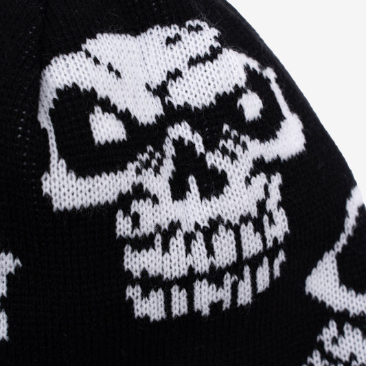 SKULL BLACK BEANIE