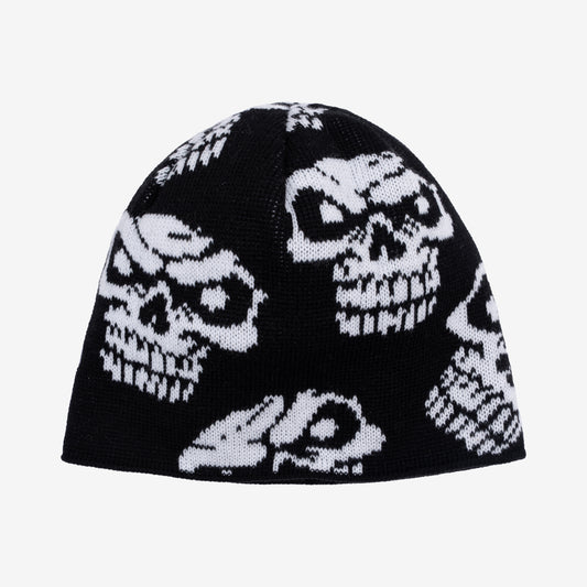 SKULL BLACK BEANIE