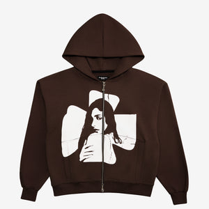 Cross Zip Hoodie Grey