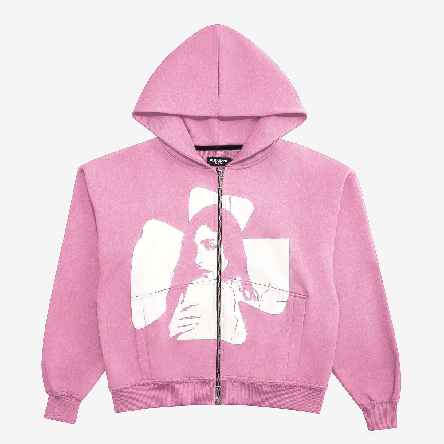 CROSS ZIP HOODIE CANDY PINK