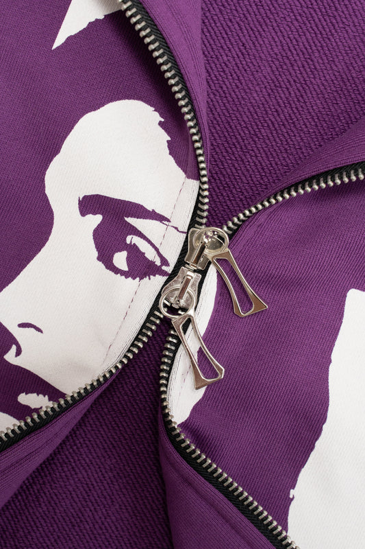 CROSS ZIP HOODIE DARK PURPLE