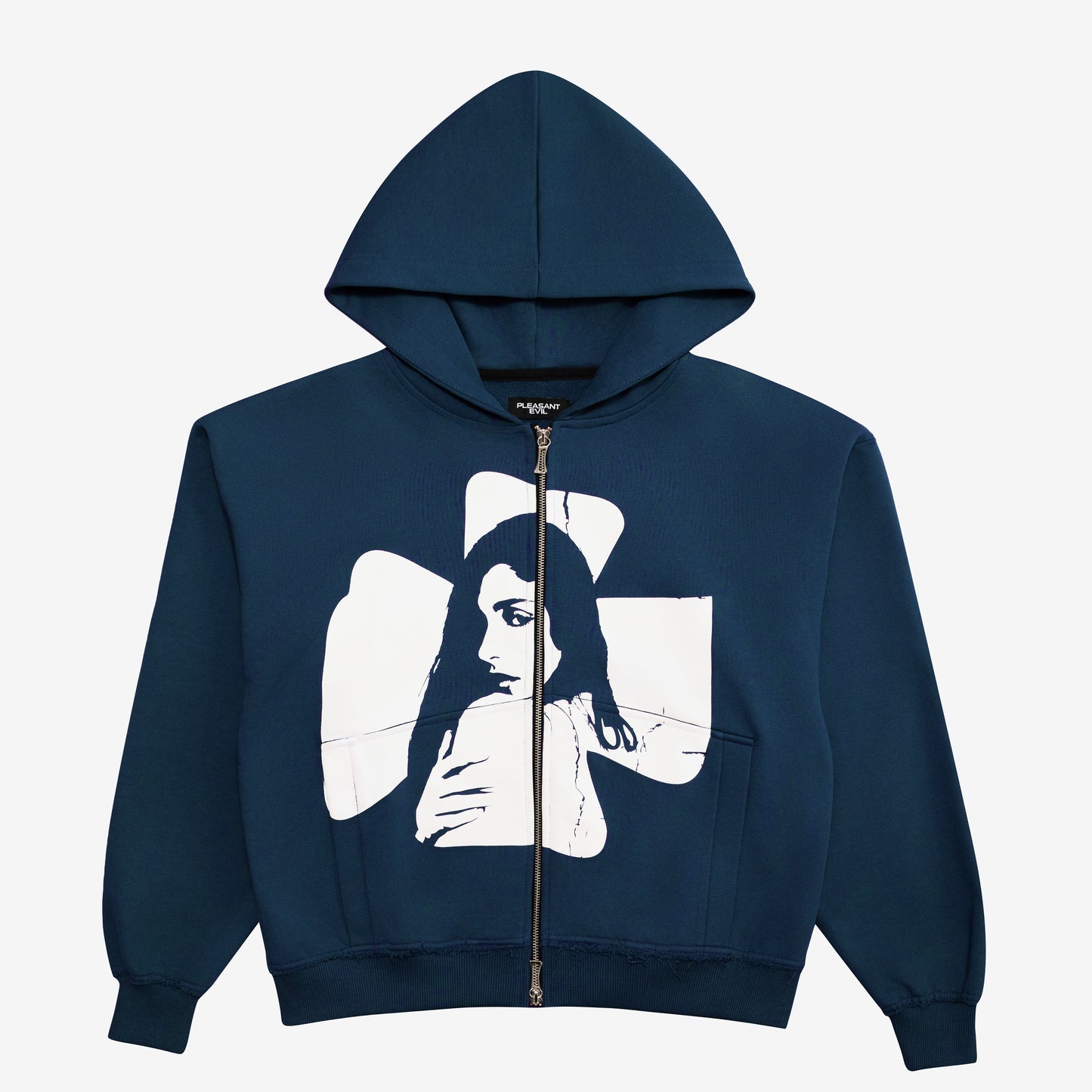 Cross Zip Hoodie Grey