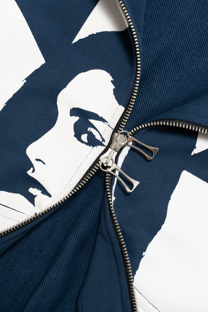 Cross Zip Hoodie Grey