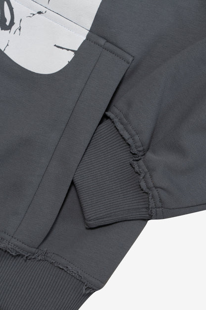Cross Zip Hoodie Grey