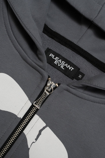 Cross Zip Hoodie Grey