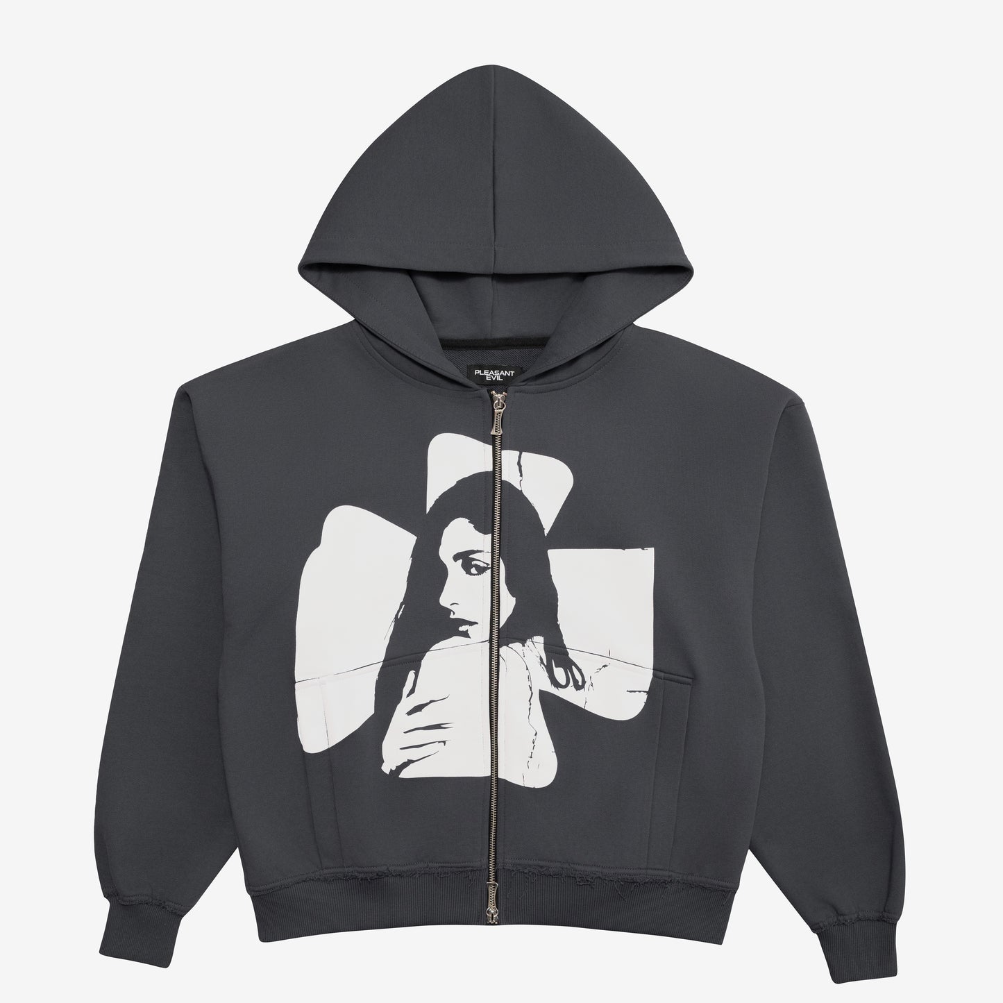 Cross Zip Hoodie Grey