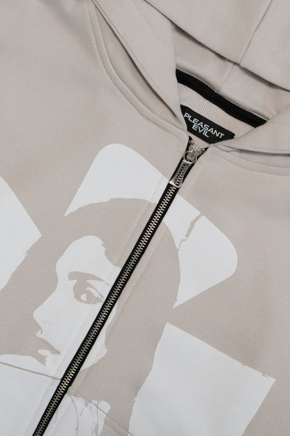 Cross Zip Hoodie Grey