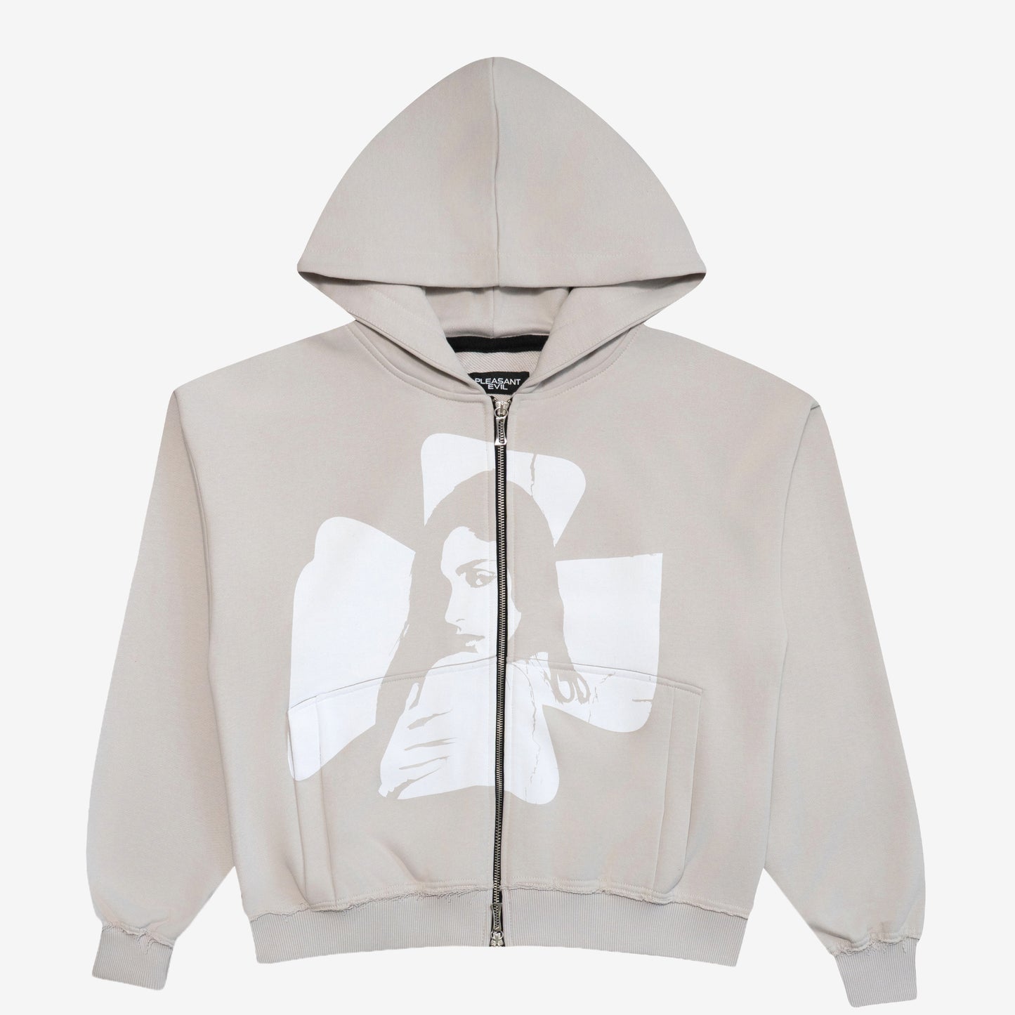 Cross Zip Hoodie Grey