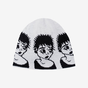 EMO WHITE BEANIE