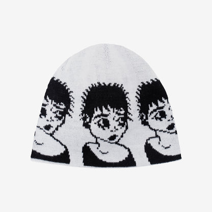 EMO WHITE BEANIE