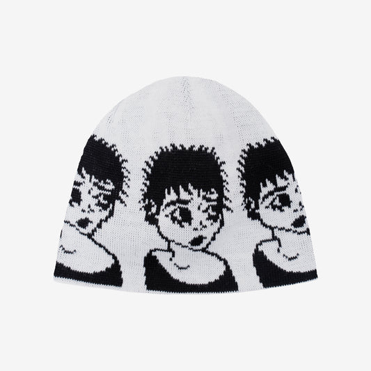 EMO WHITE BEANIE