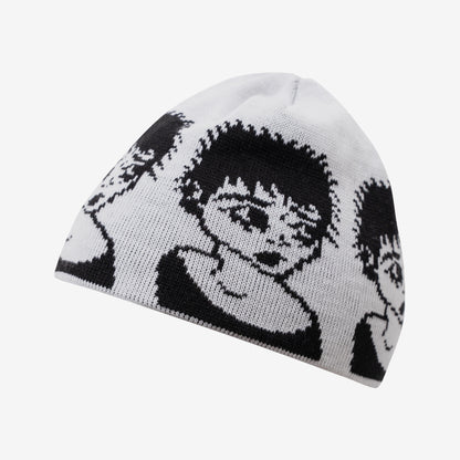 EMO WHITE BEANIE