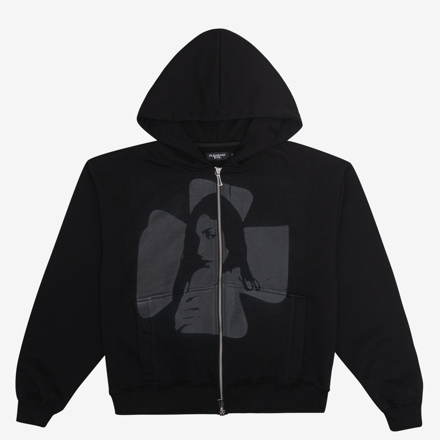 Cross Zip Hoodie Grey
