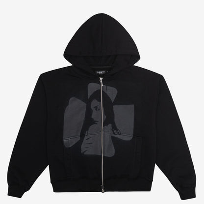 Cross Zip Hoodie Grey