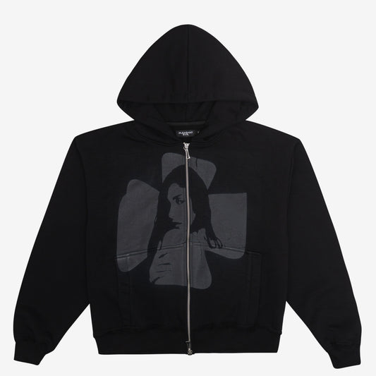Cross Zip Hoodie Grey